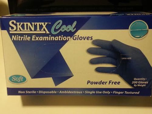 SKINTX COOL BLUE 200 Count Soft Nitrile Exam PF Gloves CB2-50010 - Size Medium