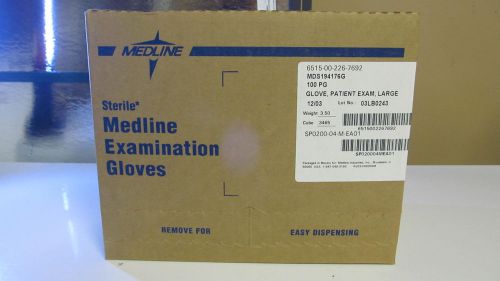 Case of large vinyl sterile powder free exam gloves by medline (50 pairs) for sale