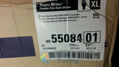 Kimberly clark nitrile exam gloves in purple 55084 exp 09/2016 non-latex sz: xl for sale