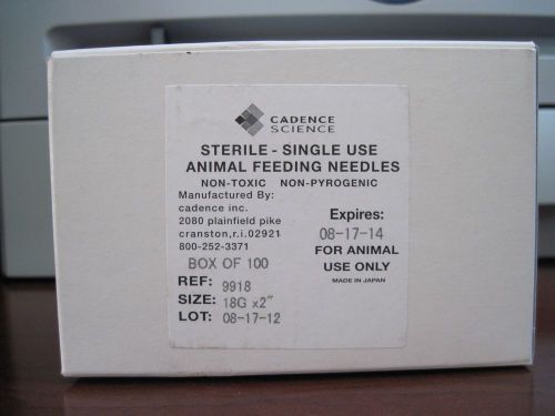 Cadence Science Sterile - Single Use Animal Feeding Needles  18G x 2&#034;