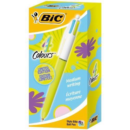 BiC 4 Colours Fashion Ballpoint Pens (Box of 12)