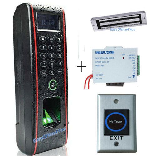 IP65 Waterproof Fingerprint access control Kit+Magnetic Lock/Power Supply Unit