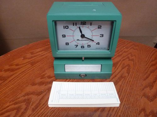 ACROPRINT P150NR5 YW EMPLOYEE TIME CLOCK PUNCH STAMP RECORDER W/ CARDS