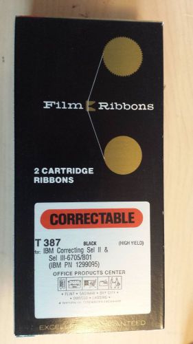 Correctable Film Typewriter Ribbon 2 cartridge T-387 BLACK IBM Correcting Sel II