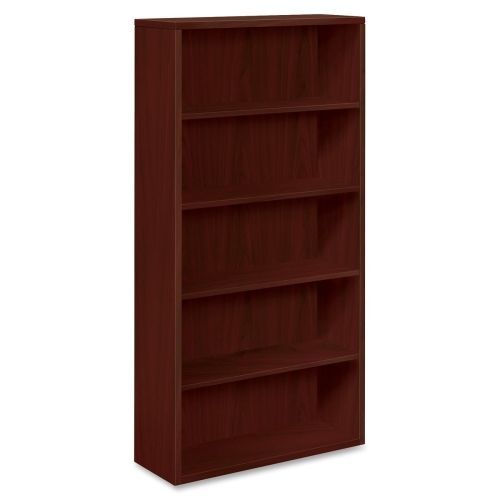 10500 Series Laminate Bookcase, Five-Shelf, 36w x 13-1/8d x 71h, Mahogany