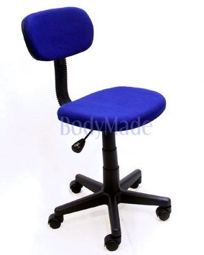 New blue fabric computer office chair w ergonomic back for sale