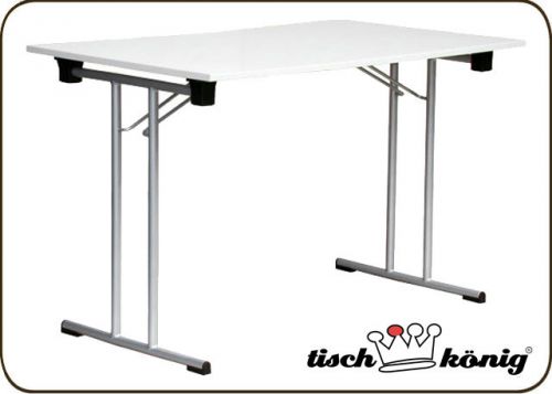 Klapptisch mit T-Gestell Alu, Platte 19 mm, Grosse 50 x 125 cm, Grau oder Weiss