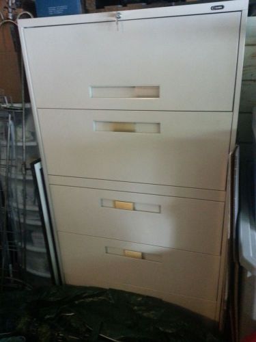 5 Drawer Legal Lateral File Cabinet Powder Coat Steel Great Condition Key Incl.