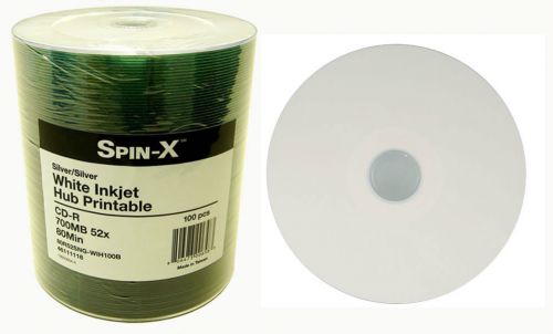 500 prodisc white inkjet hub printable 52x cd-r blank recordable cd media disk for sale