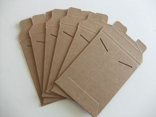 Lot Of 6 Cardboard CD Mailers 7-3/4&#034; X 5-7/8&#034; Tab Locking  Heavy Duty Stay Flat