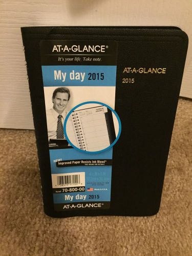 At-A-Glance My Day 2015 Daily Planner Calendar Black 70-800-00 Pocket Times