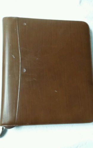Brown day timer planner genuine leather full notebook size 7 ring