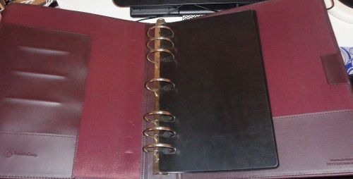 FRANKLIN COVEY BROWN 12X11 SYNTHETIC FAUX LEATHER 2IN 7 RING BINDER ORGANIZER