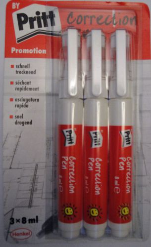 Promotion 3x Pritt Correction Pen weiss 3x 8ml schnell trocknend Neu&amp;OVP