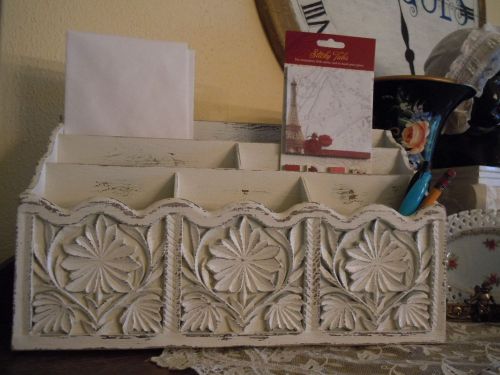 Vtg Retro Shabby Lerner Desk Top Organize Letters Mail iPad/iPod/iPhone CORDS