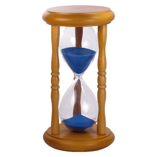 Executive desktop office blue 5 min. sand hour glass timer wood base for sale
