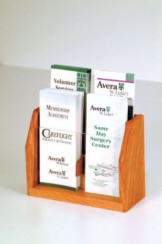 [s]countertop 4 pocket brochure display  by wooden mallet - medium oak for sale
