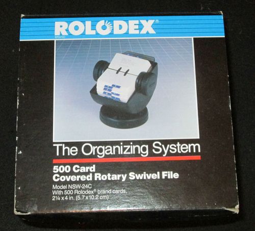 Rolodex organizing system 500 card rotary covered swivel file in box nsw -24c for sale
