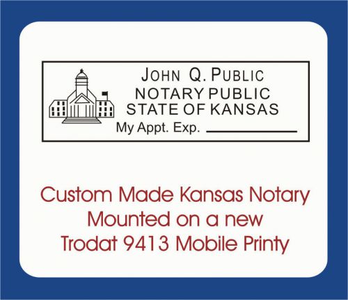 Kansas Notary Stamp - New Trodat 9413 Mobile Printy - Self-Inking Stamp.