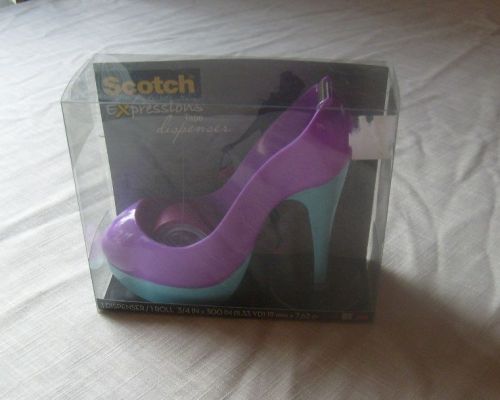 SCOTCH EXPRESSIONS PURPLE BABY BLUE TAPE DISPENSER 3M  1 ROLL REFILLABLE STYLISH