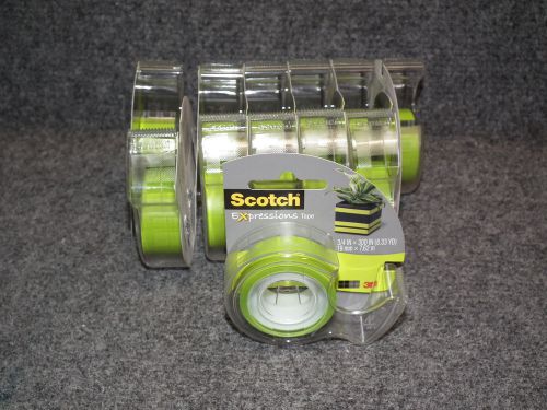 Scotch 3M C214-GRN-D Expressions 3/4&#034;x300&#034; Green Tape Dispenser*Lot of 12 Rolls*