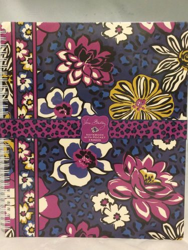 Vera Bradley Notebook 3 subject with pocket in African Violet new still sealed