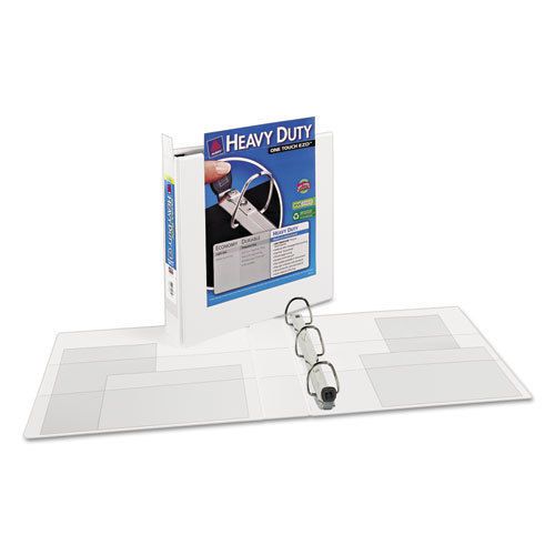 Extra-Wide Heavy-Duty View Binder w/One Touch EZD Rings, 1-1/2&#034; Capacity, White