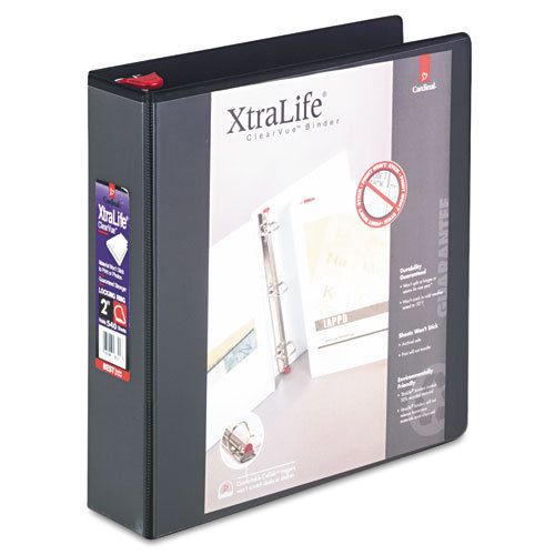 XtraLife ClearVue Non-Stick Locking Slant-D Ring Binder, 2&#034;, Black