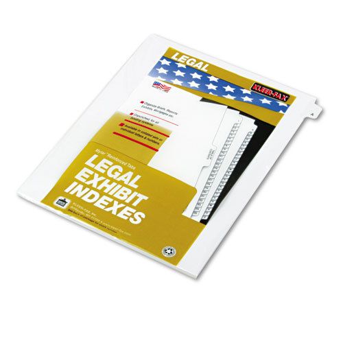 80000 Series Legal Exhibit Index Dividers, 1/26 Cut Tab, &#034;A&#034;, White, 25/Pack