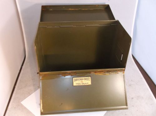 VINTAGE YAWMAN FRBE METAL FILE BOX LOCK INDUSTRIAL Storage chest box mid century