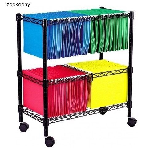 Portable rolling file cart wheels storage office legal letter stationery paper x for sale