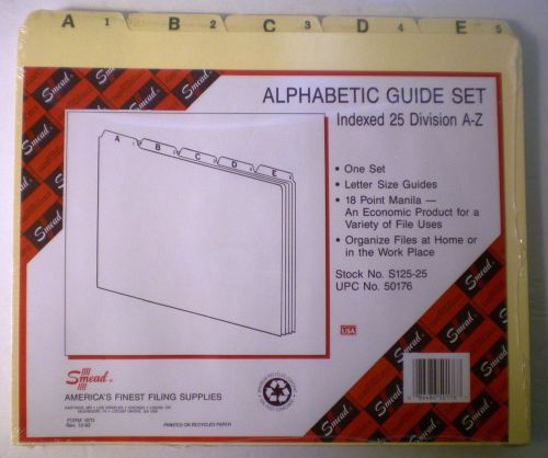 Smead Letter Sized Aplabetic Guide Set Indexed A-Z  25 Div 1/5 Tab, Manila 1 set