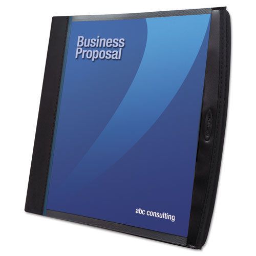 Smart-View Multi-Ring Presentation Book, 12 Letter-Size Sleeves, Black/Blue