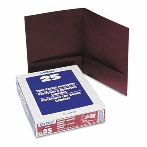 Oxford Twin-Pocket Linen Paper Portfolio, Burgundy (OXF53441)