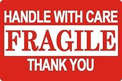 1,000 2 x 3&#034; fragile handle with care shipping sticker labels for sale