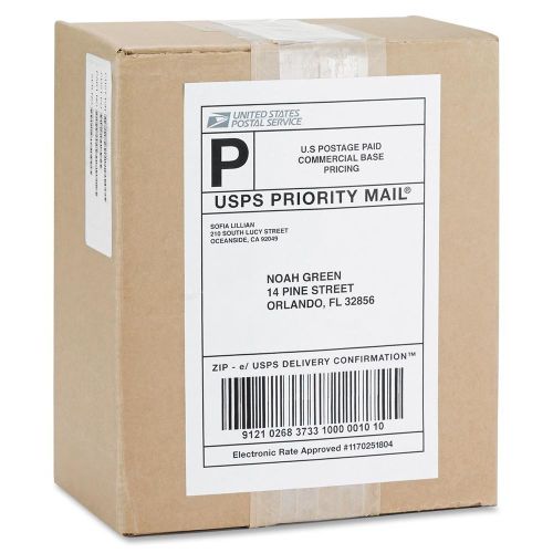 Business Source Permanent Adhesive White Mailing Label - 5.50&#034; Width (bsn26161)