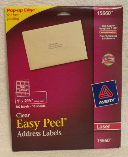 1&#034; x 2 5/8&#034; clear easy peel labels -4pkgs- (1200 labels) for sale