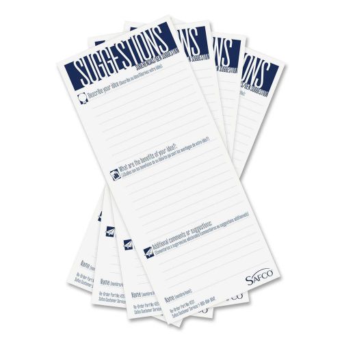 Safco Suggestion Box Refill Cards White, 25/pk, SAF4231