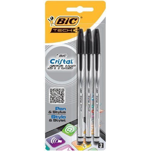 Bic Cristal 2-in-1 Stylus Pen (Pack of 3)