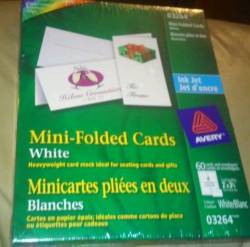 NEW Avery 3264 White Mini Folded Cards for Ink Jet Printers