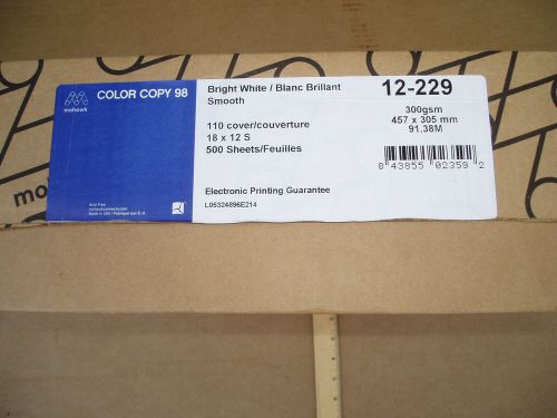 250 count Color Copy Mohawk Paper 12-229 Bright White smooth 110 cover 18 x 12
