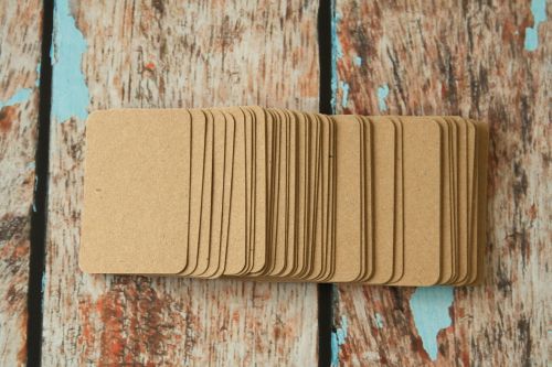 50pc recycled brown KRAFT MINI business cards organic eco friendly manilla cards