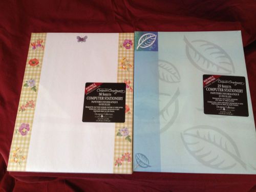 Lot of 2 Stationary Paper Computer Printer Writing Letters 8.5x11 Flowers leaves
