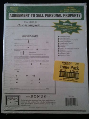 Forms - Agreement to Sell Personal Property Inner Pack 6 pieces
