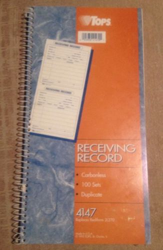 TOPS 4147 Receiving Record Book, 2-part, carbonless 92 Receives.