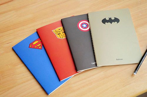 4 PCS B5 Diary Notebook The Avengers Superman Captain America Batman Note pads