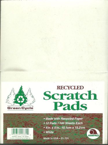 Ampad recycled sratch pads 4X6 inch 12 pack NIP