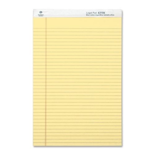 Business source legal ruled pad - 50 sheet - 16 lb -8.5&#034;x14&#034; - 12/pk - bsn63106 for sale