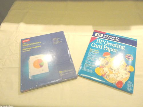 1 Staples Nonstick  Clear  Sheet Protectors, 2.4 mil,&amp;1  HP Greating Card Paper