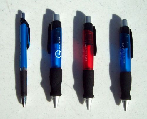 Pen lot 3 large wide body ball point pens rubber sponge like grips pocket clips for sale